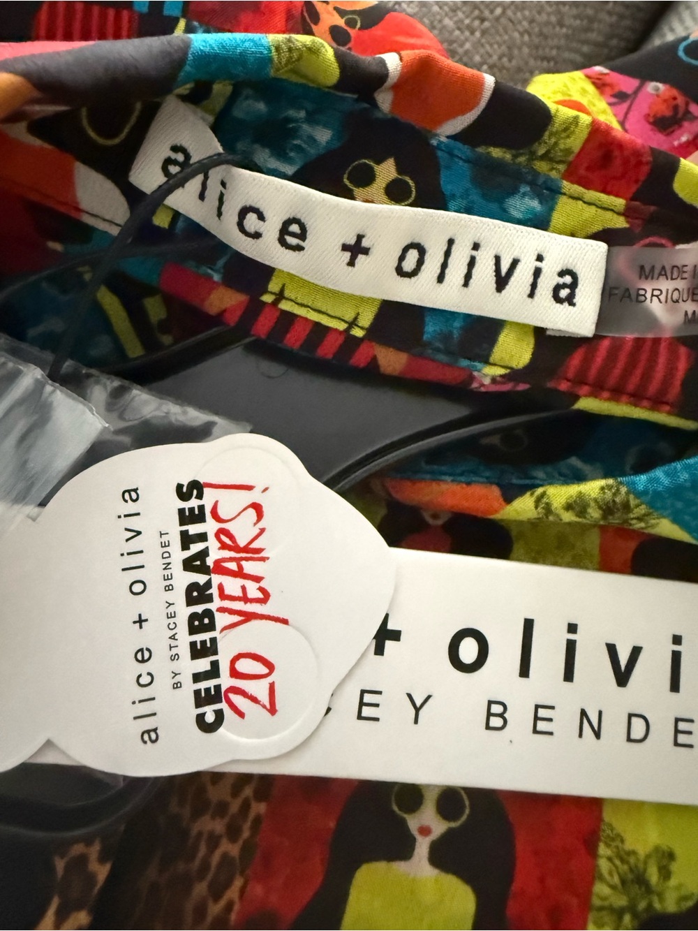 Alice + Olivia Multicolor Pop Art Print Blouse - Picture 8 of 10